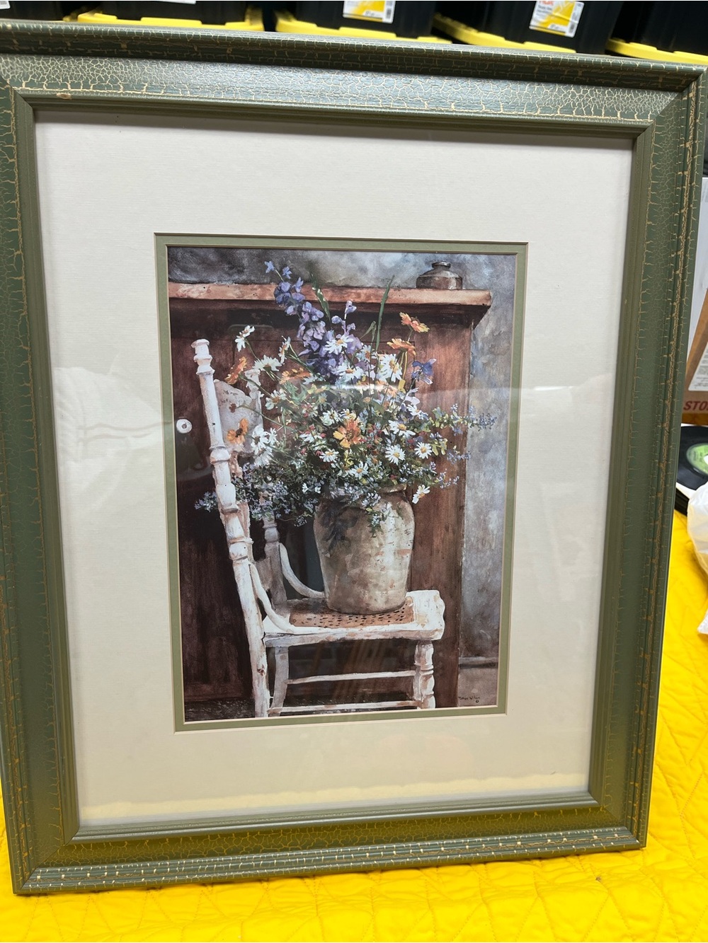 Contemporary American Serigraph on Canvas “MORNING ARRANGEMENT “ Framed